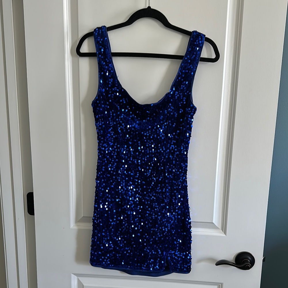 Lulu's Royal Blue Sequin Dress